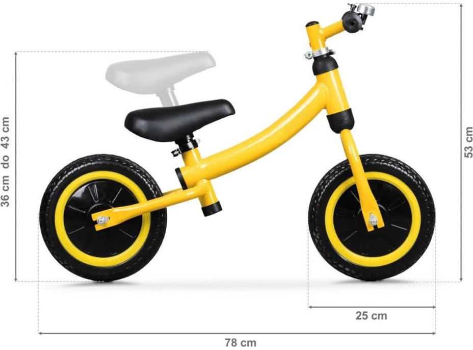 ECOTOYS Dětské odrážedlo žluté