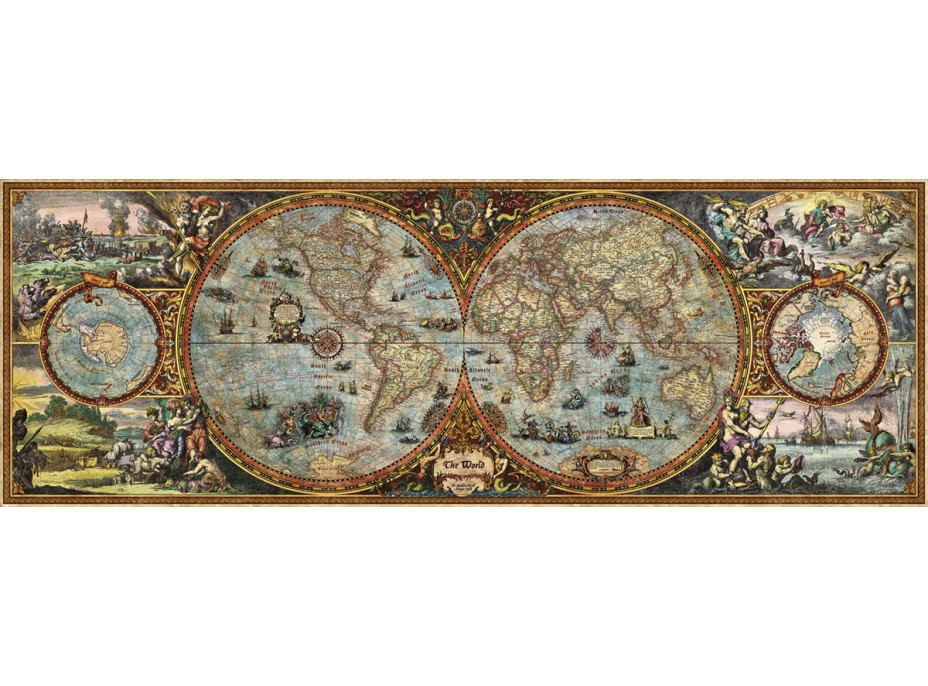 HEYE Panoramatické puzzle Mapa světa (polokoule) 6000 dílků