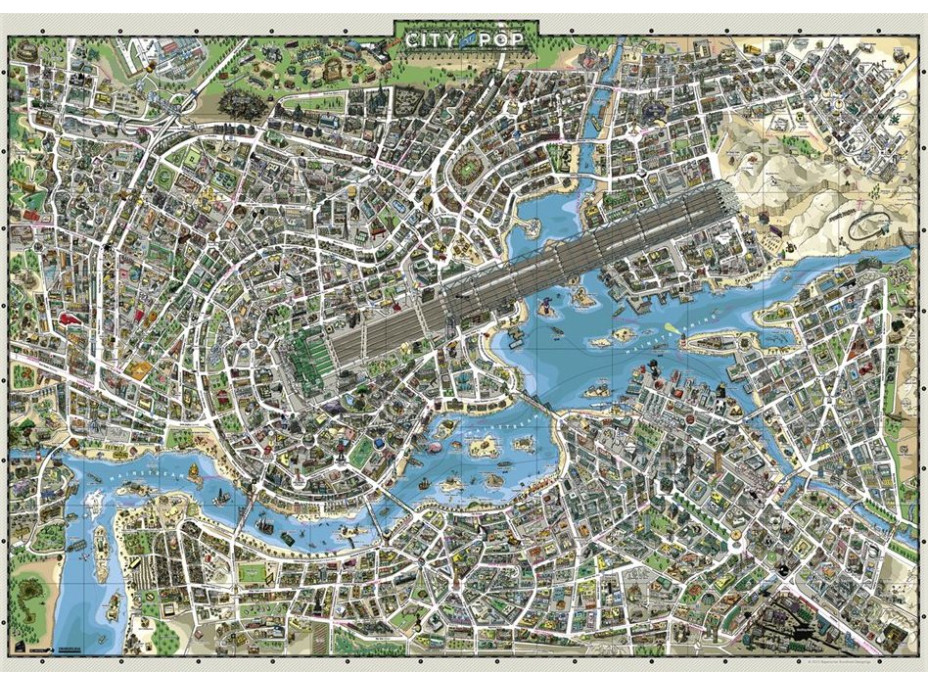 HEYE Puzzle Map Art: Město popu 2000 dílků