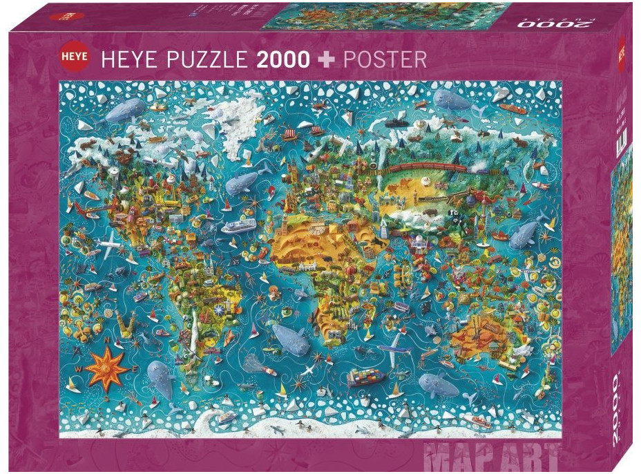 HEYE Puzzle Map Art: Miniaturní svět 2000 dílků