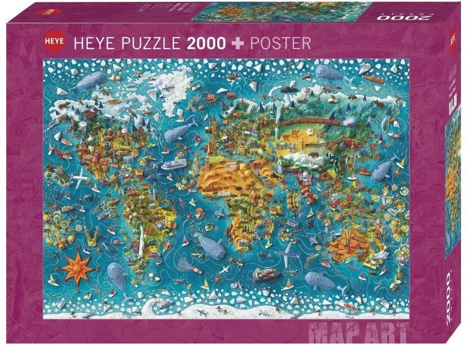 HEYE Puzzle Map Art: Miniaturní svět 2000 dílků