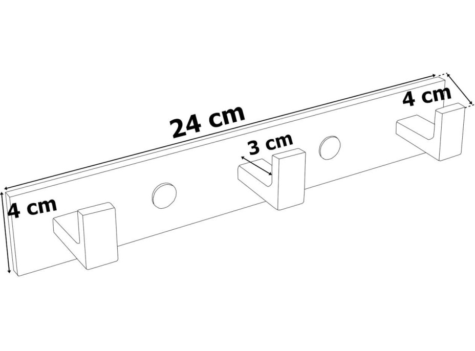 Černý věšák na ručník s třemi háčky TRIO
