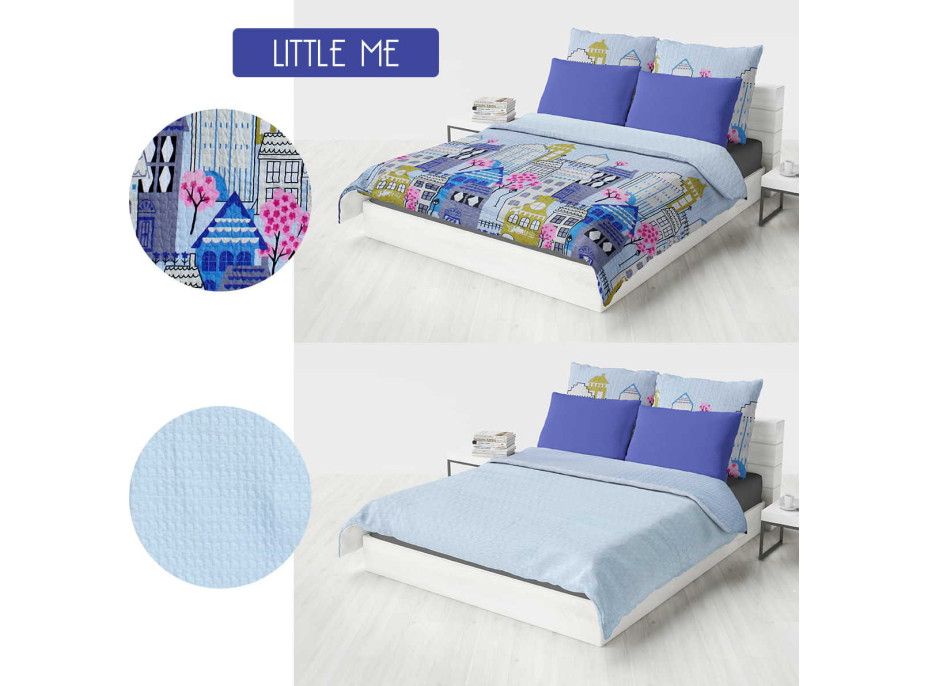 Přehoz na postel AMSTERDAM Little Me 200x220 cm - modrý