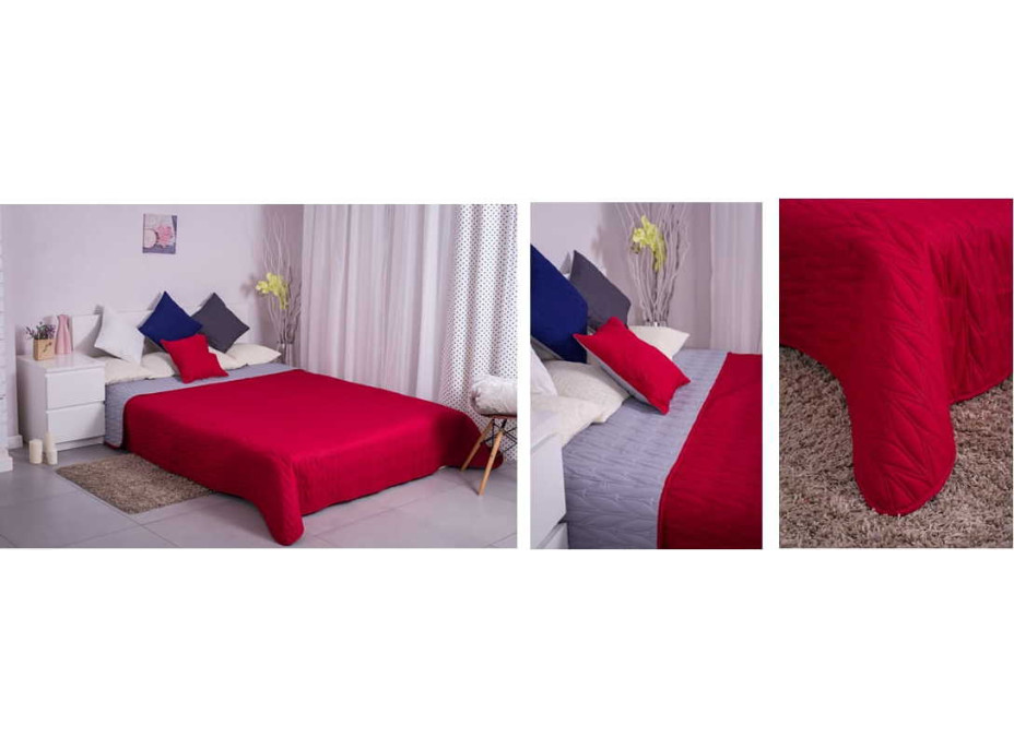 Přehoz na postel CANTI 220x240 cm - červený/šedý