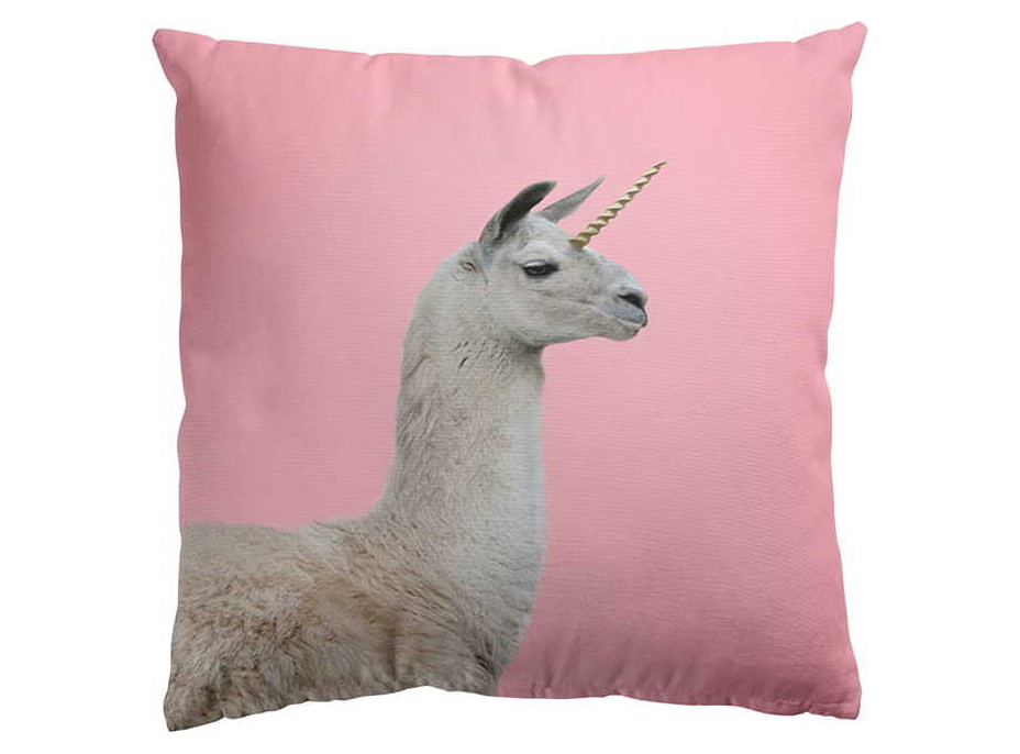 Polštář PINKISH Lama 45x45 cm - růžový