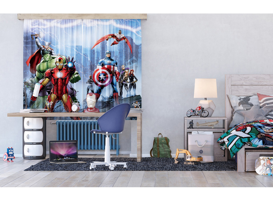 Dětský závěs MARVEL - Hrdinové Avengers - 180x160 cm