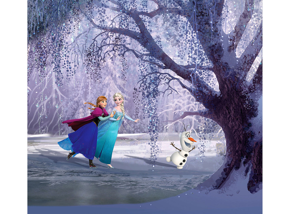 Dětský závěs DISNEY - FROZEN - Elsa, Anna a Olaf - 180x160 cm