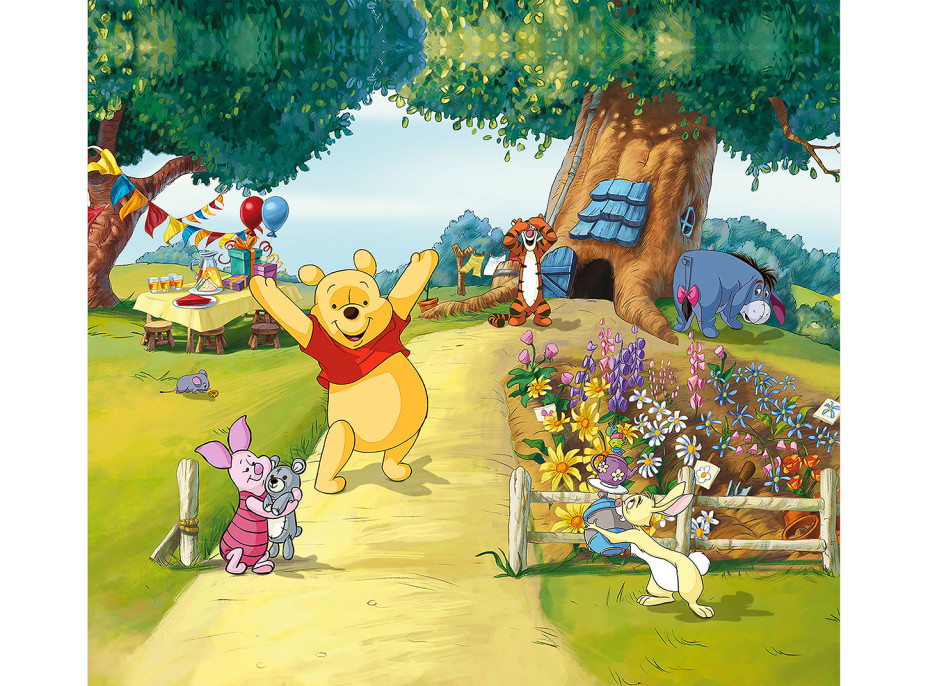 Dětský závěs DISNEY - Medvídek PÚ na slavnosti - 180x160 cm