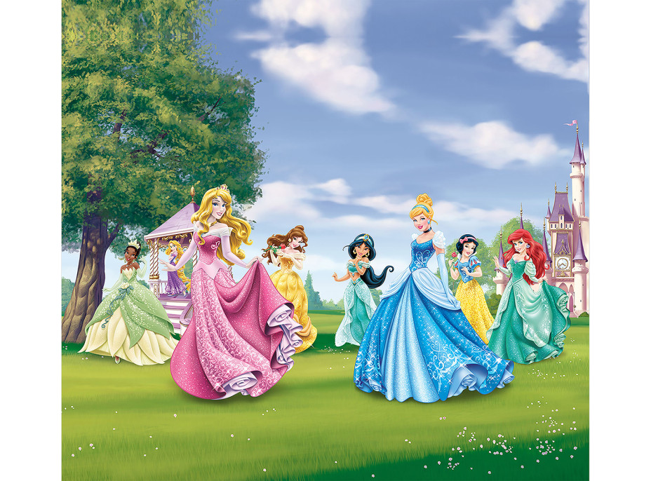 Dětský závěs DISNEY - Princezny v zámecké zahradě - 180x160 cm