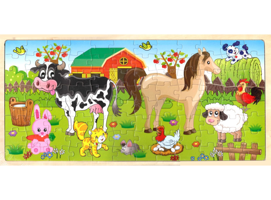 Dřevěné puzzle Na farmě 96 dílků