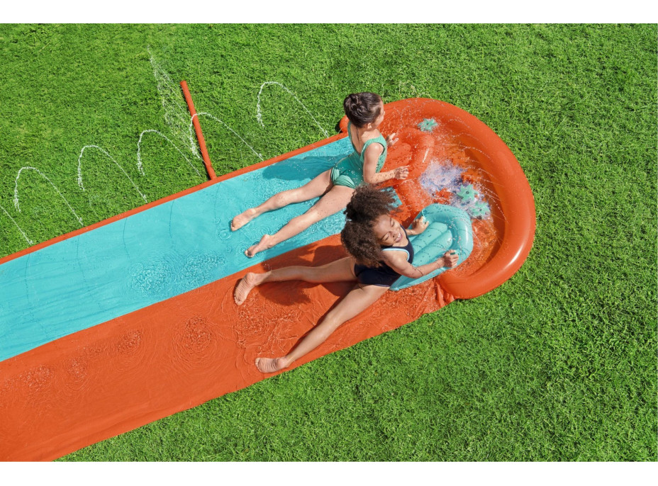 BESTWAY Dvojitá vodní skluzavka 488cm s kluzáky