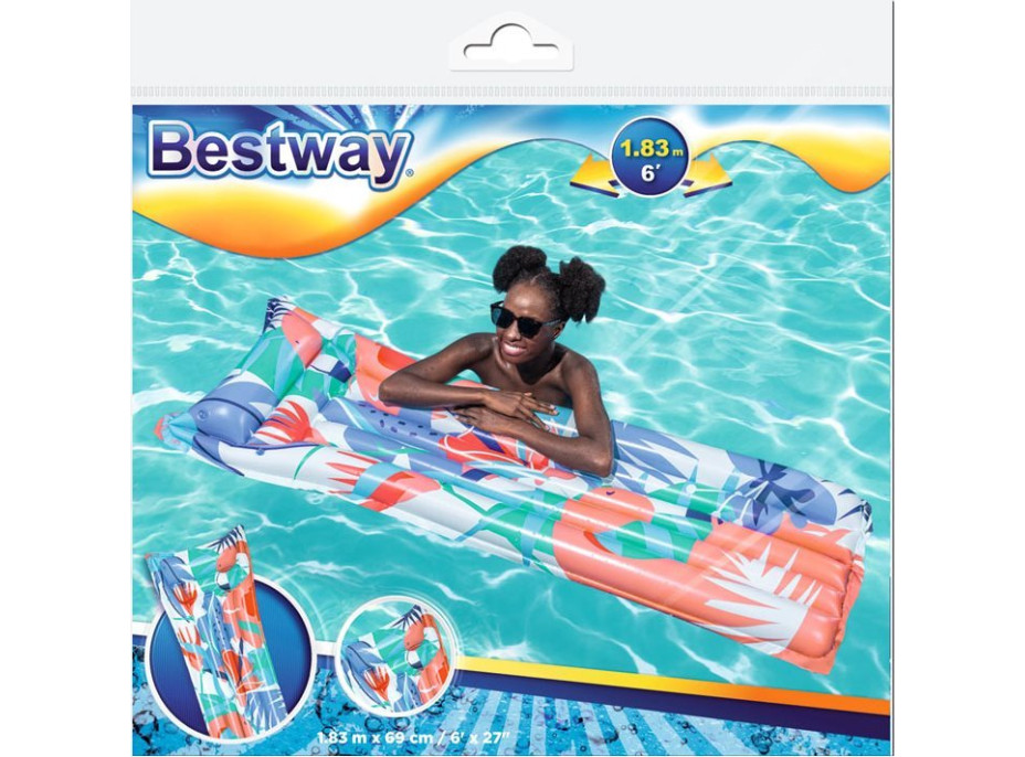 BESTWAY Nafukovací lehátko Tropical Plameňáci