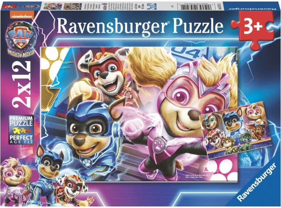 RAVENSBURGER Puzzle Tlapková patrola ve velkofilmu 2x12 dílků