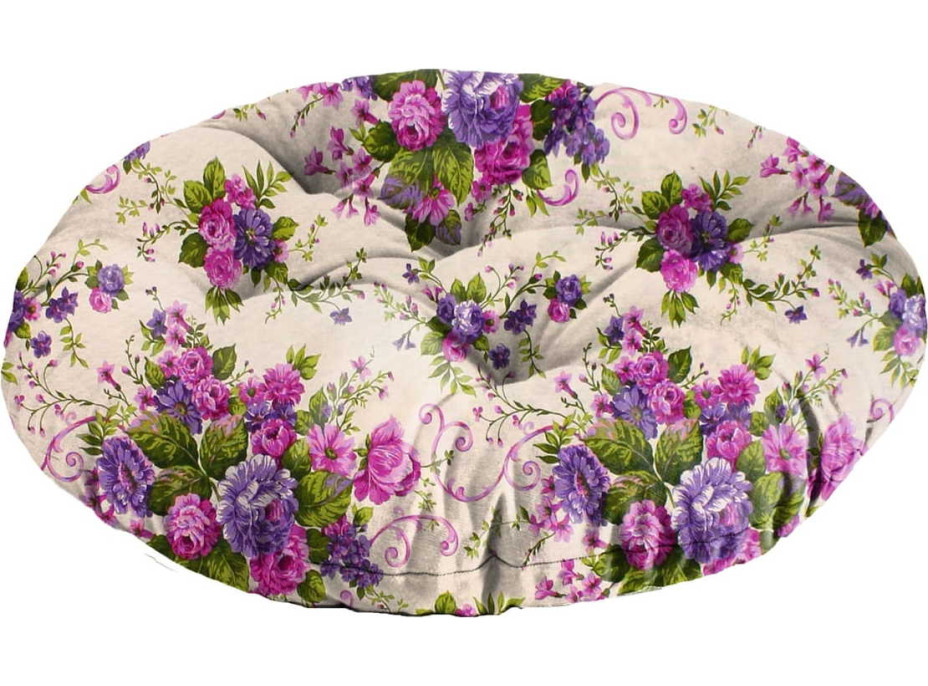 Sedací polštář do závěsného křesla 65cm - Fialové květy