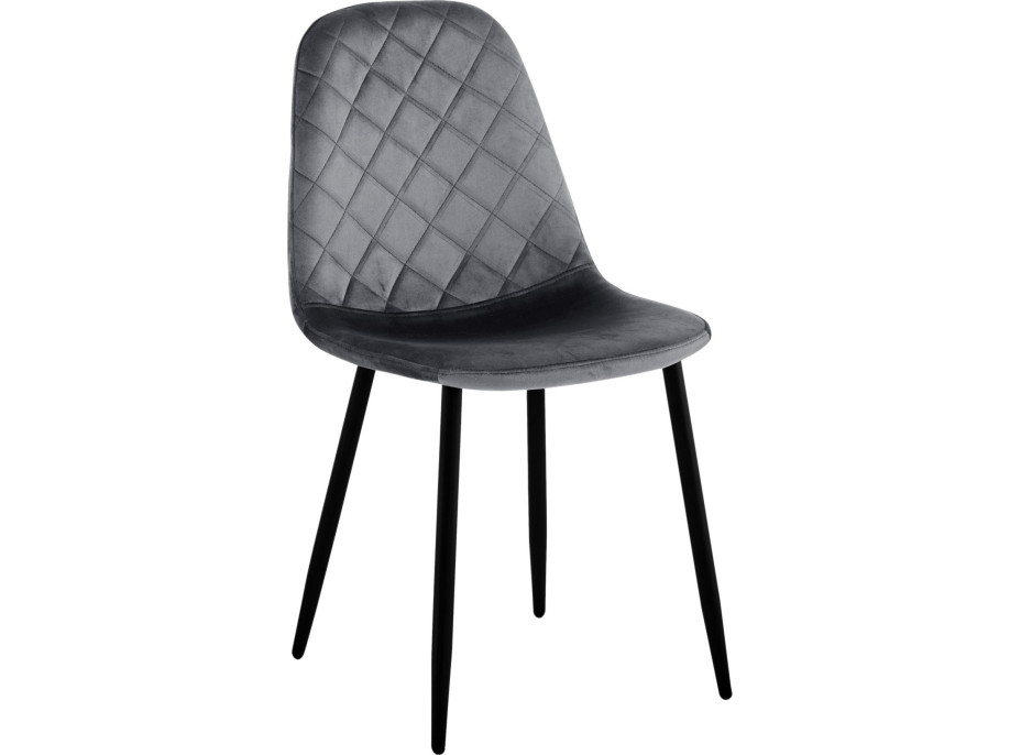Sametová židle ORLANDO v šedé barvě