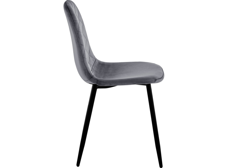 Sametová židle ORLANDO v šedé barvě