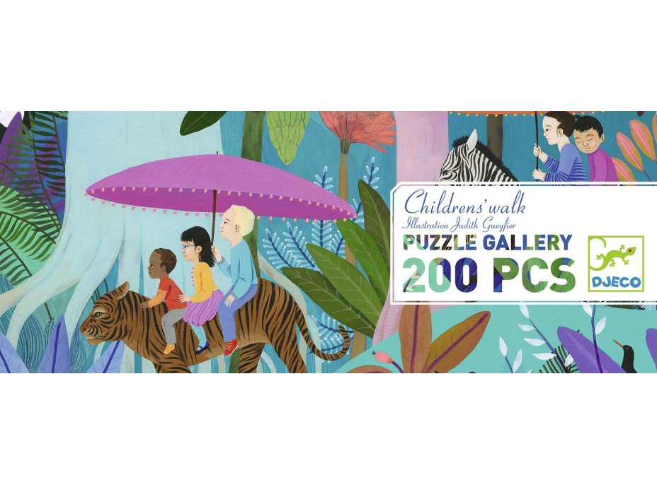 DJECO Panoramatické puzzle Procházka džunglí 200 dílků