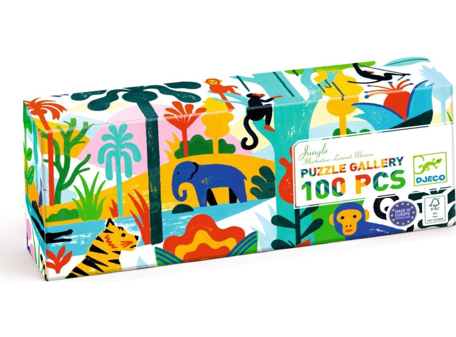 DJECO Panoramatické puzzle Džungle 100 dílků