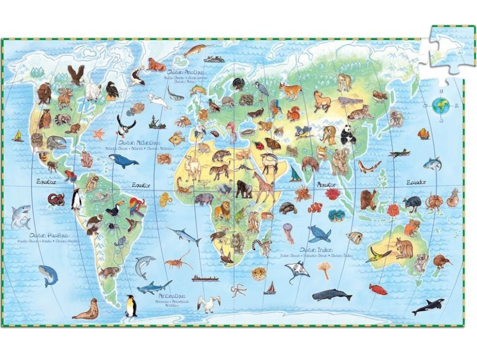 DJECO Puzzle Observation: Zvířata z celého světa 100 dílků