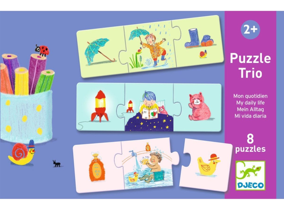 DJECO Puzzle Trio Můj den 8x3 dílků