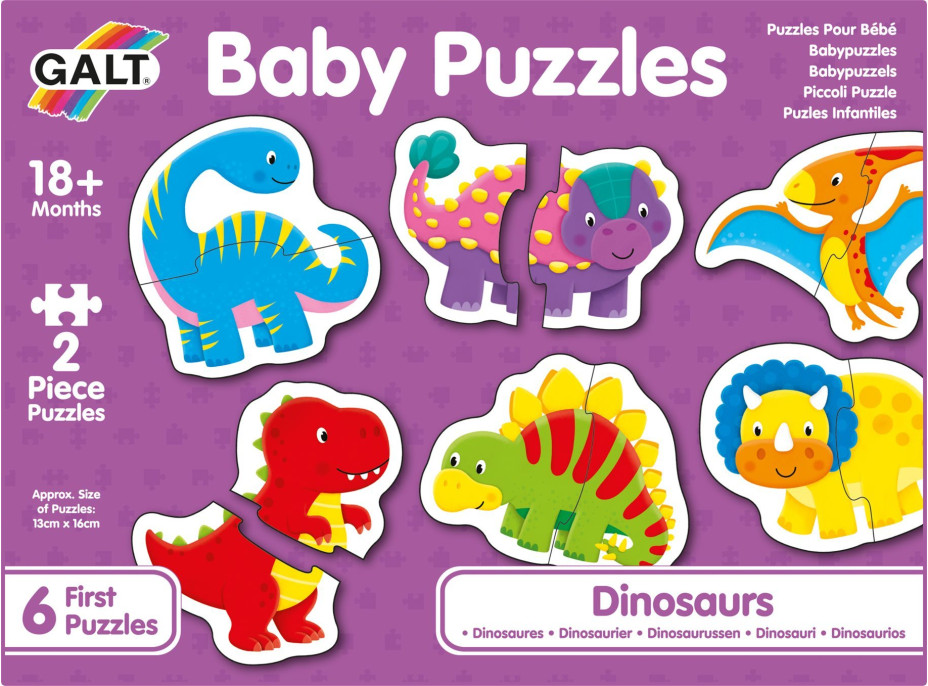 GALT Baby puzzle Dinosauři 6x2 dílky