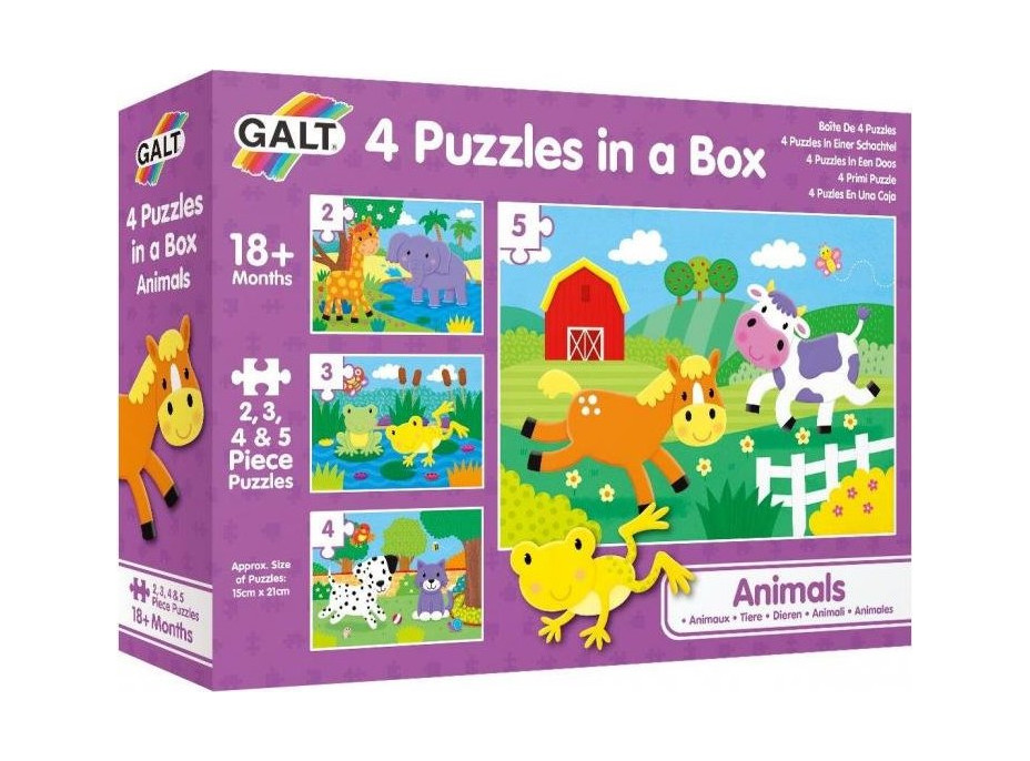 GALT Puzzle Zvířátka 4v1 (2,3,4,5 dílků)