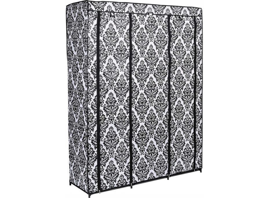 Textilní skříň Mira s 10 policemi MIRA MAXI - černobílá