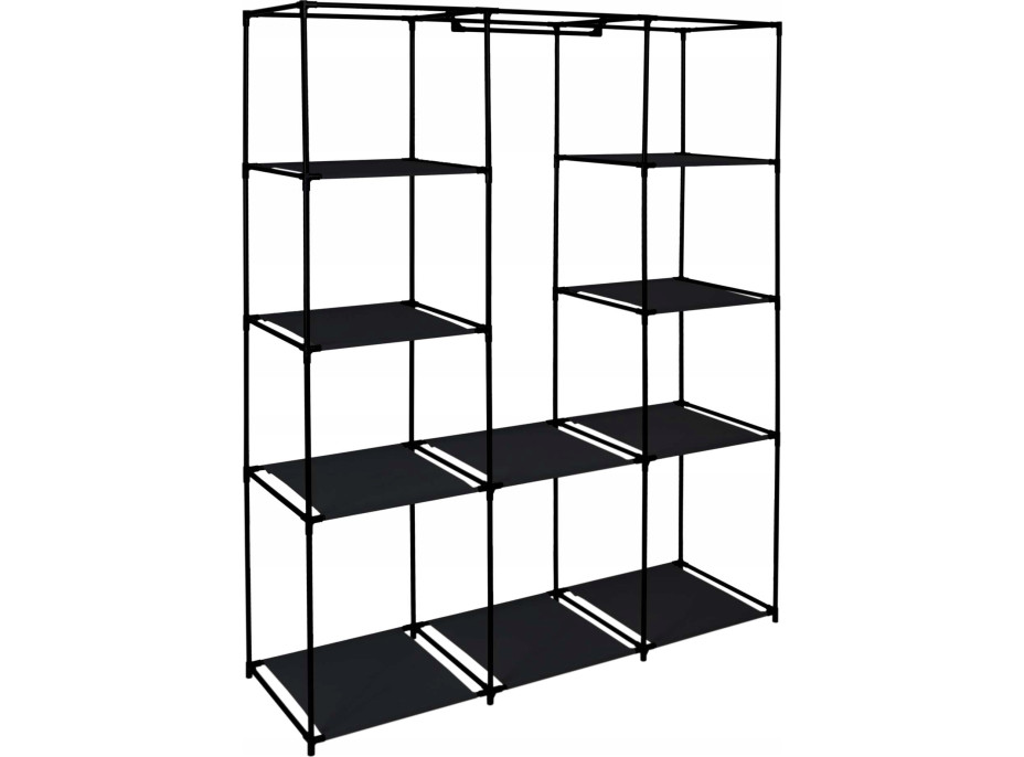 Textilní skříň Mira s 10 policemi MIRA MAXI - černobílá