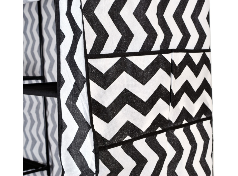 Textilní skříň Mira s 10 policemi MIRA MAXI - zebra