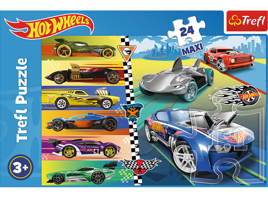 TREFL Puzzle Autíčka Hot Wheels MAXI 24 dílků