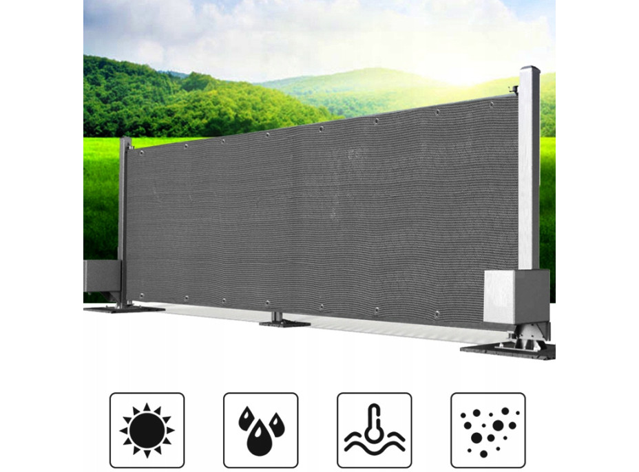 Clona na plot - 74x500 cm - šedá
