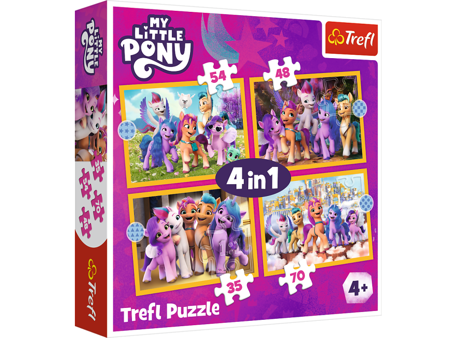 TREFL Puzzle My Little Pony: Seznamte se s poníky 4v1 (35,48,54,70 dílků)