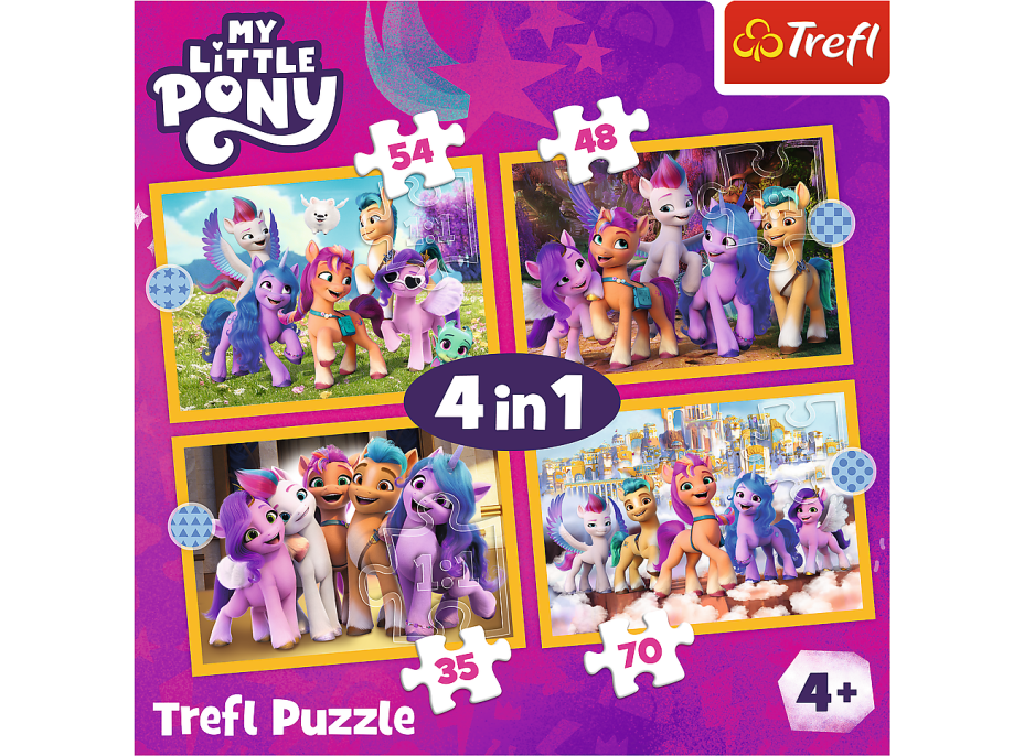 TREFL Puzzle My Little Pony: Seznamte se s poníky 4v1 (35,48,54,70 dílků)