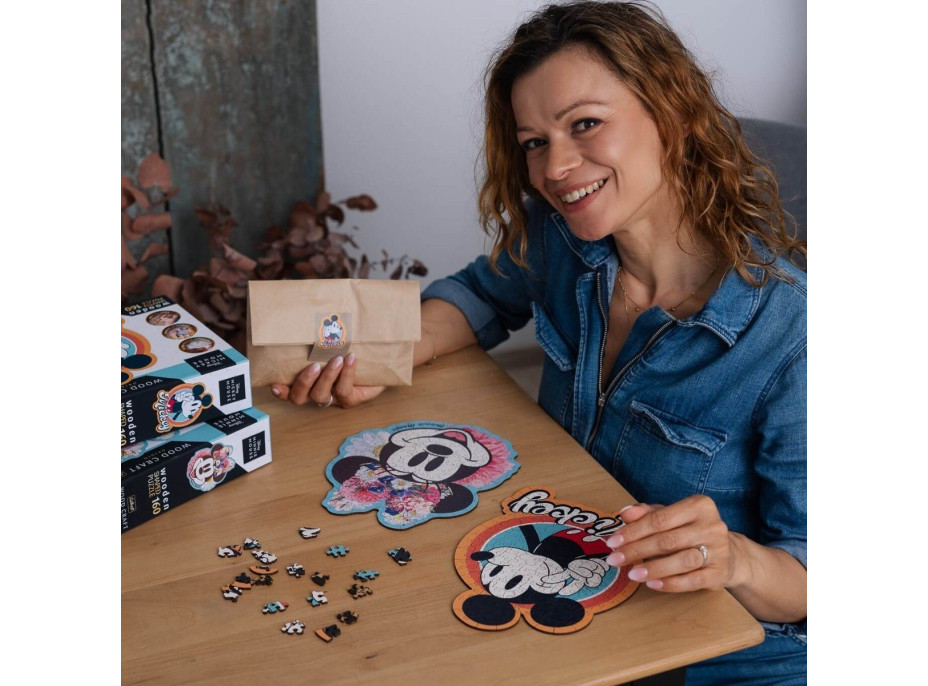 TREFL Wood Craft Origin puzzle Mickey Mouse Retro 160 dílků