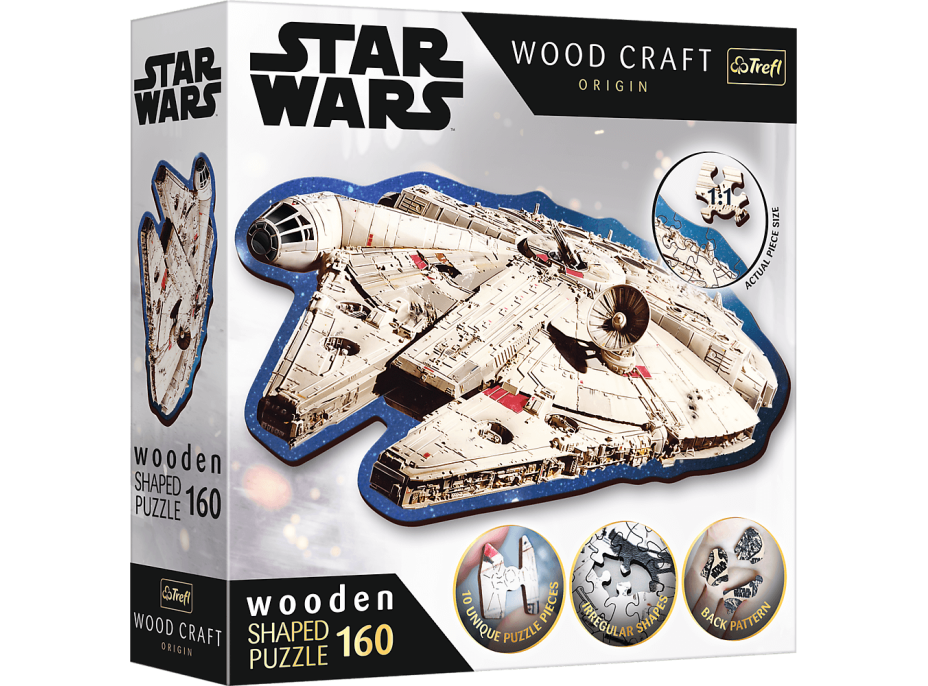 TREFL Wood Craft Origin puzzle Star Wars: Millennium Falcon 160 dílků