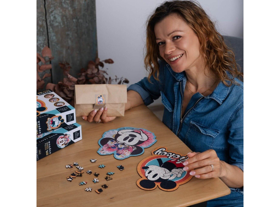 TREFL Wood Craft Origin puzzle Stylová Minnie 160 dílků