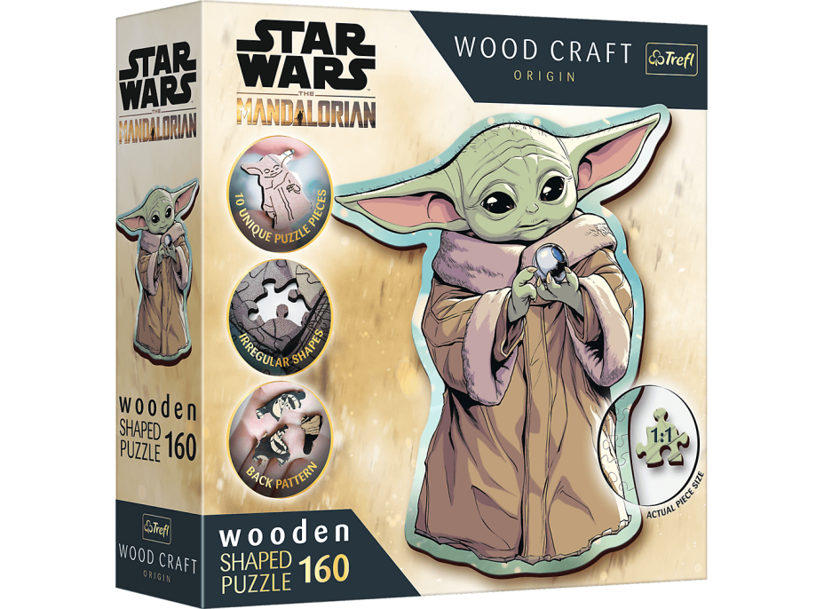 TREFL Wood Craft Origin puzzle The Mandalorian: Grogu 160 dílků