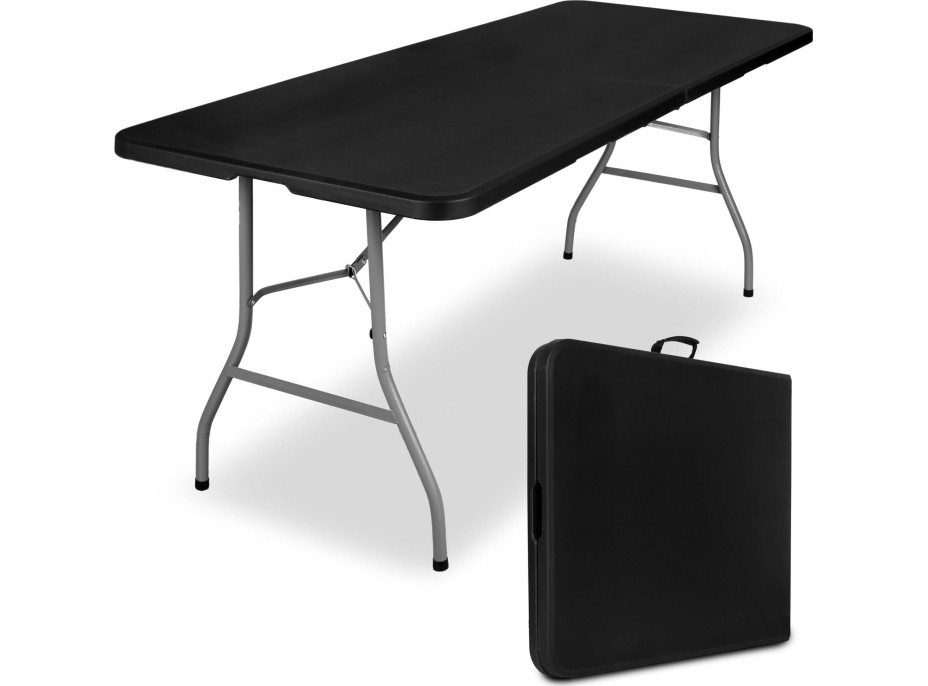 Cateringový set FETA BLACK - stůl 180 cm + 2 lavice