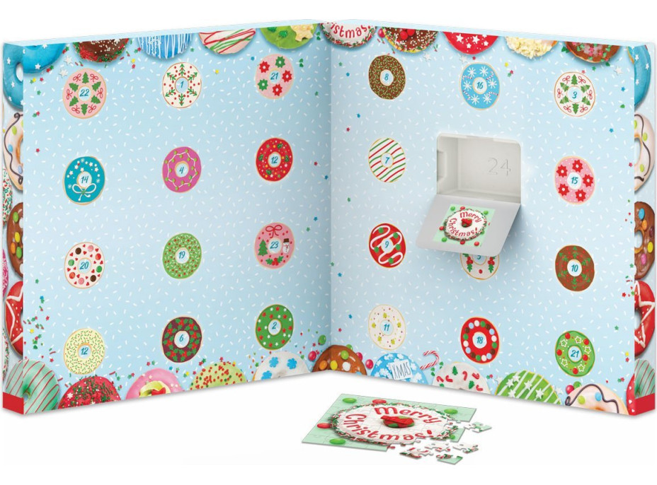 EUROGRAPHICS Puzzle Adventní kalendář: Vánoční donuty 24x50 dílků