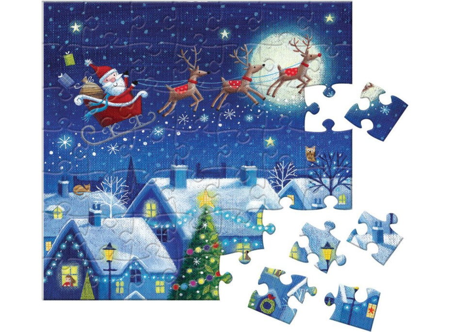 EUROGRAPHICS Puzzle Adventní kalendář: Vánoční město 24x50 dílků