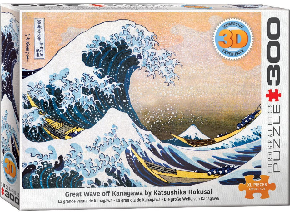 EUROGRAPHICS Puzzle Velká vlna Kanagawa 3D efekt XL 300 dílků