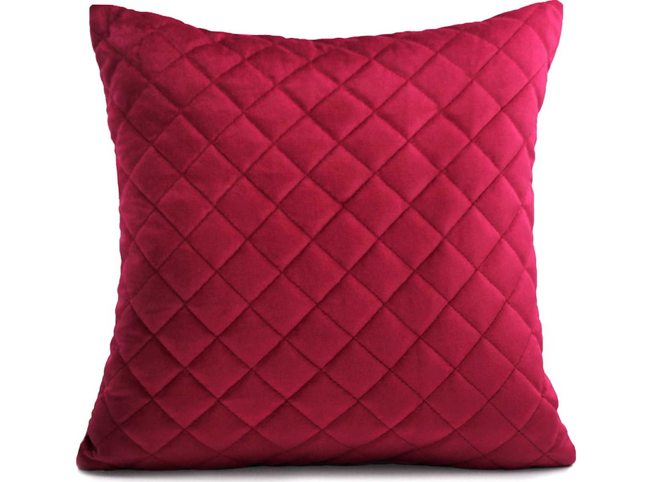 Prošívaný povlak na polštář NAIROBI VELVET 40x40 cm - bordó
