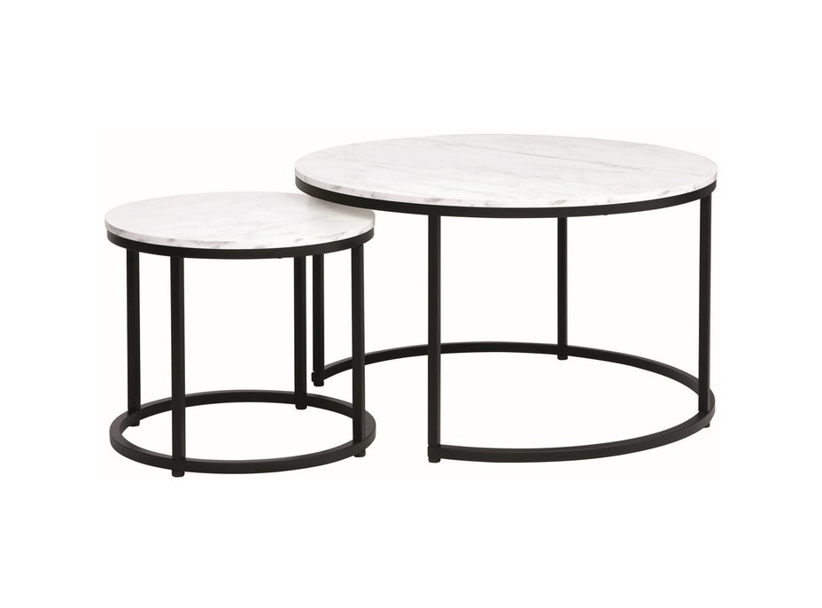 Konferenční stolek DERYL - bílý mramor/černý
