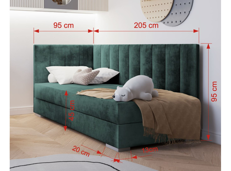 Čalouněná postel COIMBRA III - 200x90 cm - růžová