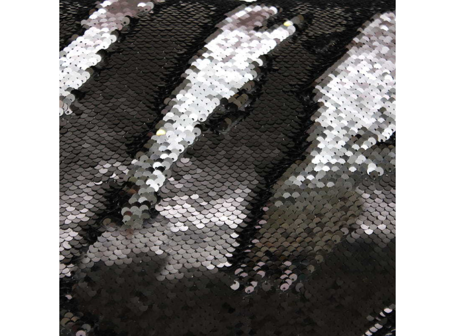Flitrový polštář FLIPPY 50x30 cm - grafitový/černý