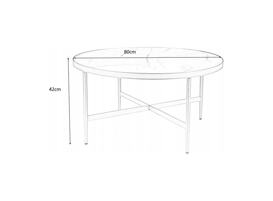 Konferenční stolek DOLORES B - bílý mramor/šedý