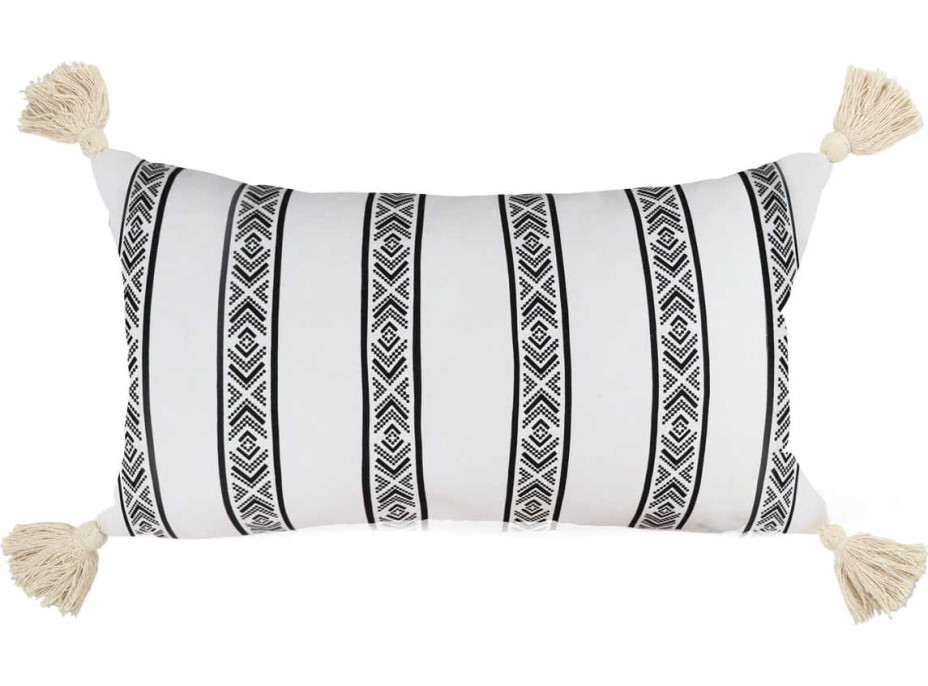 Polštář BOHO STYLE Stripes 50x30 cm - bílý/černý