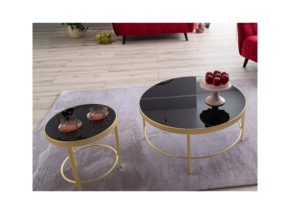 Konferenční stolek MYSTIC B - černý/zlatý