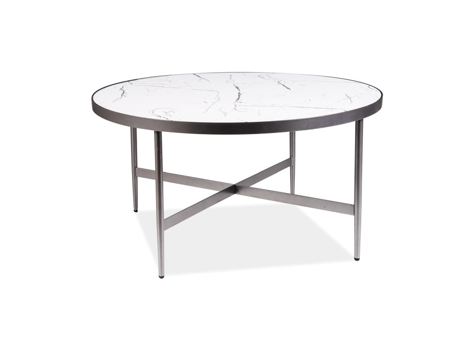 Konferenční stolek DOLORES B - bílý mramor/šedý