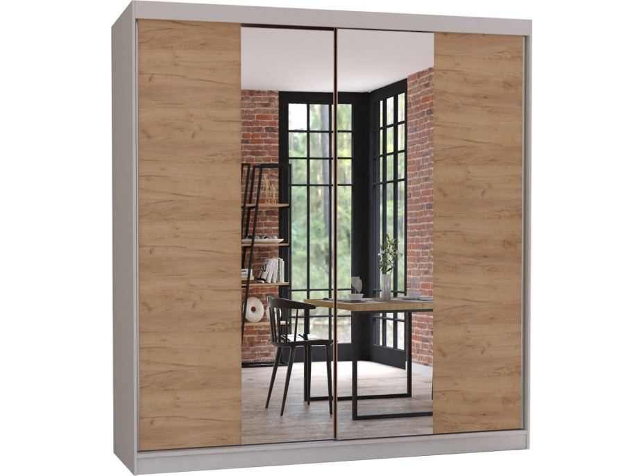 Šatní skříň VARIO S 203 se zrcadlem dub craft (více variant)
